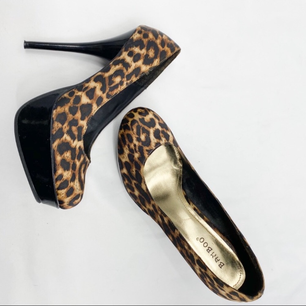 Bamboo Leopard Platform Heel